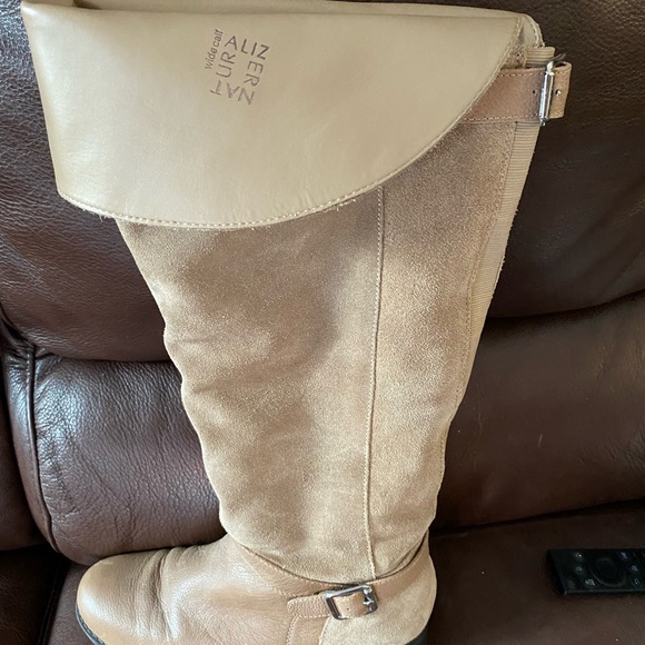 Naturalizer wide calf suede and leather over the knee boots - Picture 7 of 8